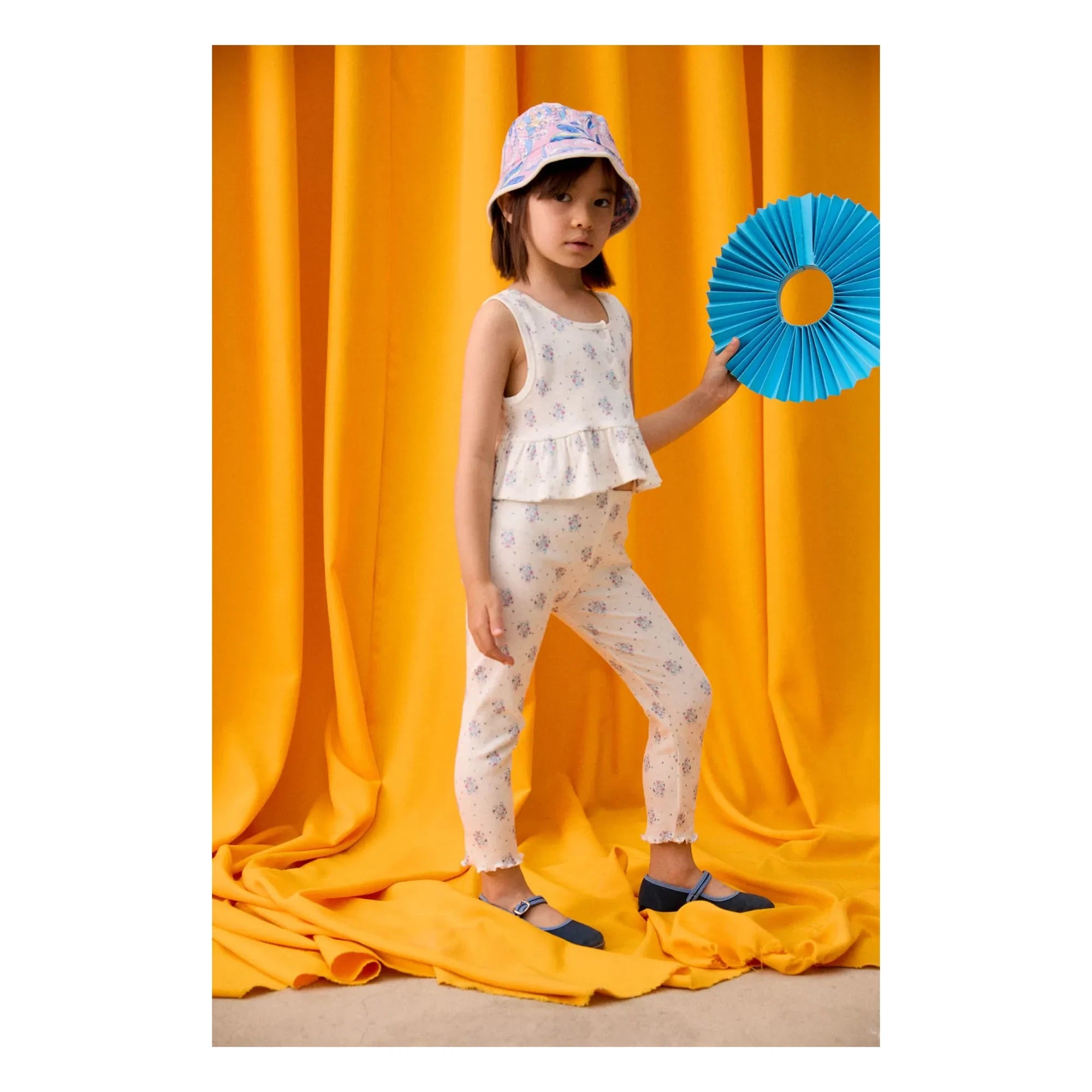 Louise Misha - Leggings de canalé con estampado floral Anandou | Crema