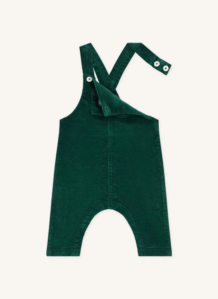 Petit Bateau - Peto de terciopelo de algodón orgánico | Verde cromo