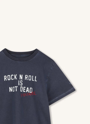 Zadig & Voltaire - Rock N Roll Is Not Dead Organik pamuklu Tişört | Mavi