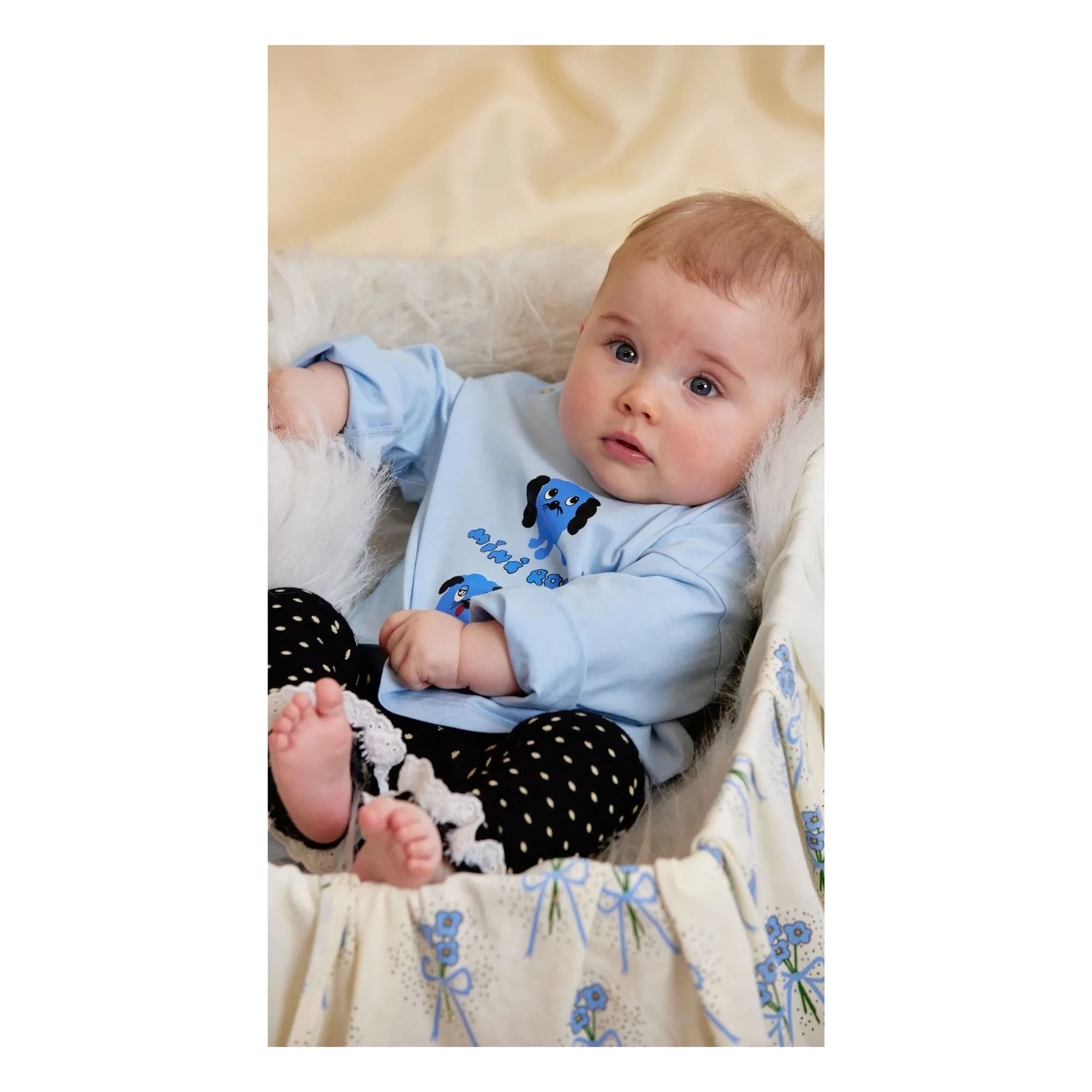 Mini Rodini - Leggings de guisantes de algodón orgánico | Negro