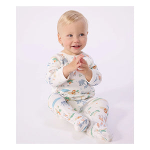Petit Bateau - Pijama con cremallera Savane | Blanco