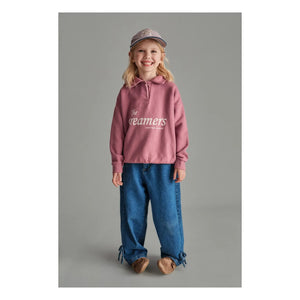 Mipounet - Dreamers Organik Pamuklu Polo Yaka Sweatshirt | Toz Pembe