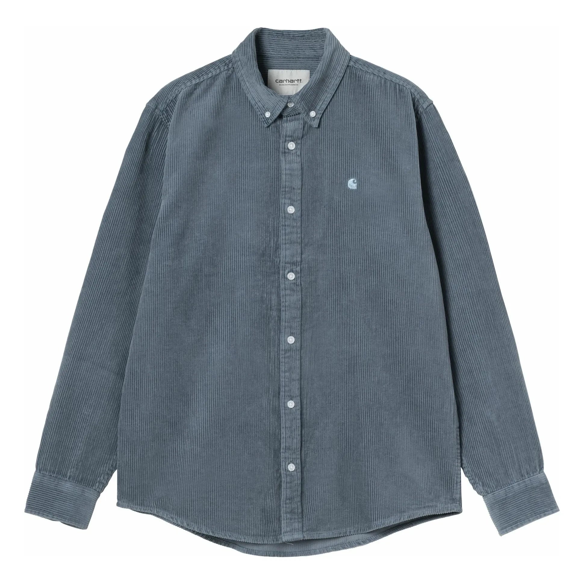 Carhartt WIP - Camisa de Pana de Manga Larga Madison | Azul Hielo