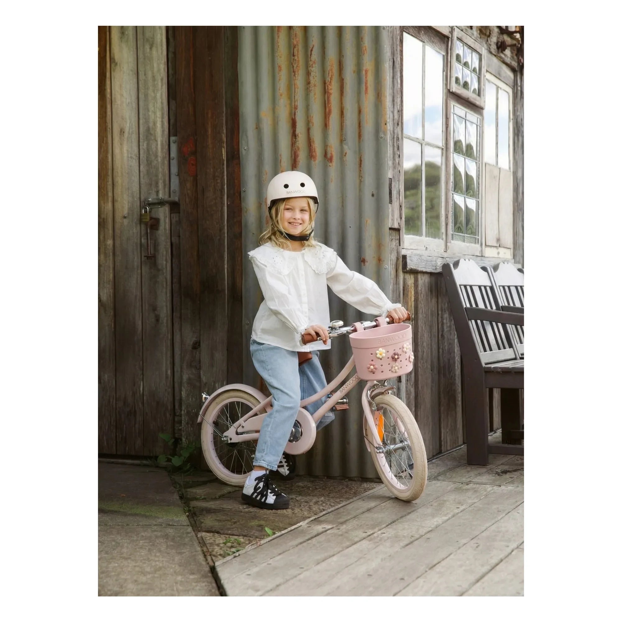 Banwood - Pin & Ride özelleştirilebilir bisiklet sepeti/çekçek | Pembe