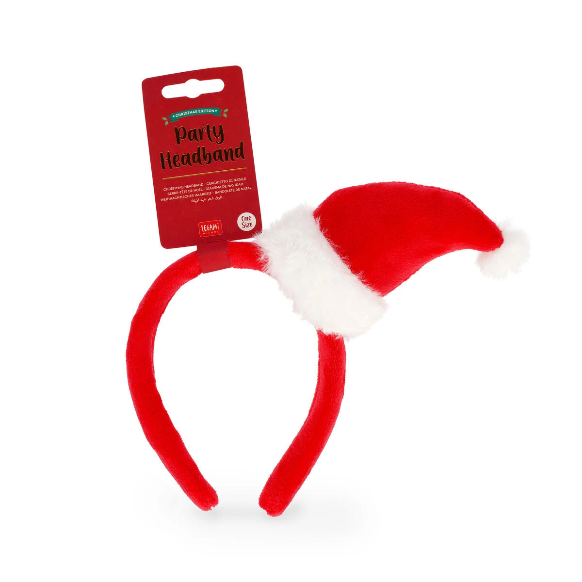 Legami - Diadema de Navidad Sombrero de Papá Noel - Diadema de Fiesta