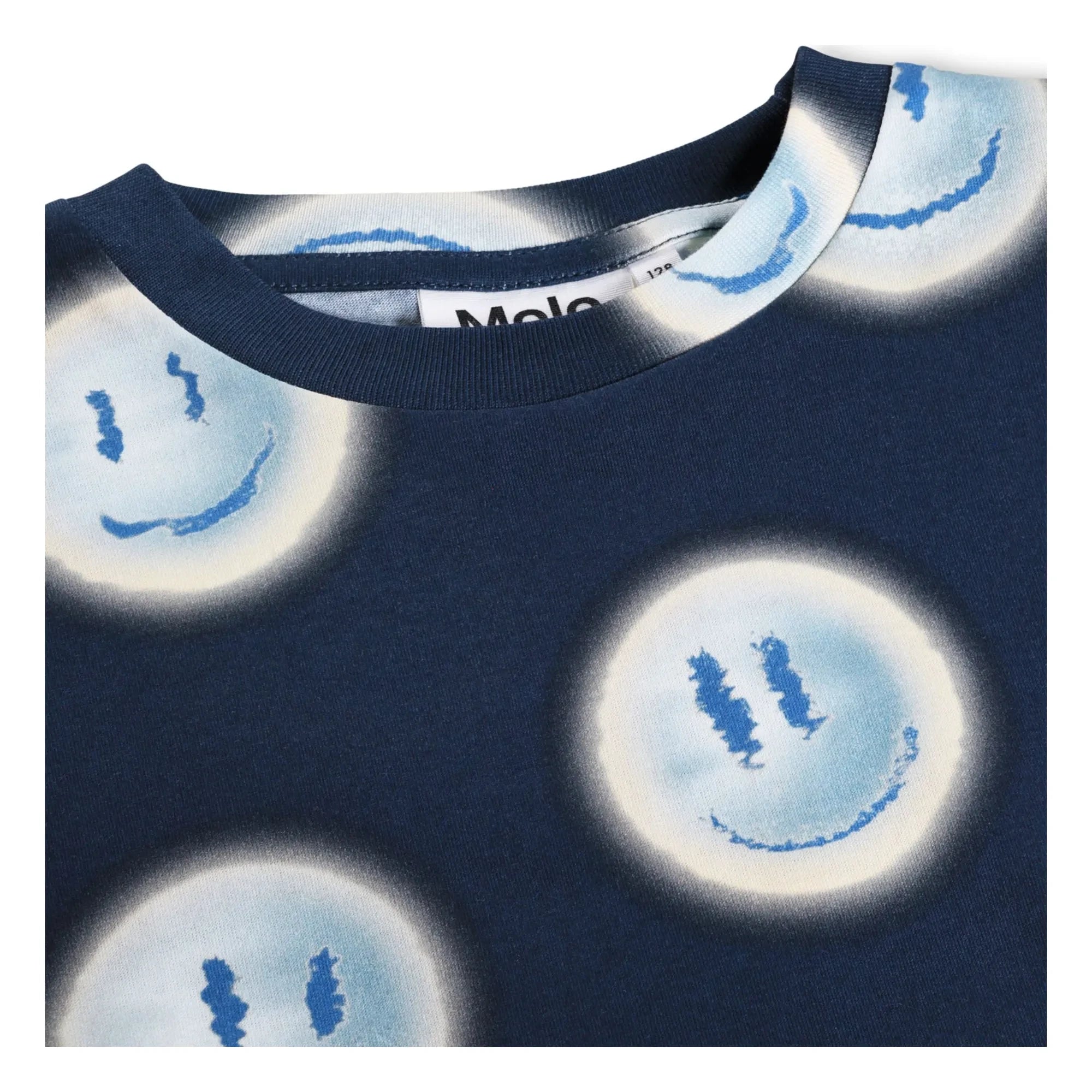 Molo - Camiseta de algodón orgánico Riley Smileys | Azul marino
