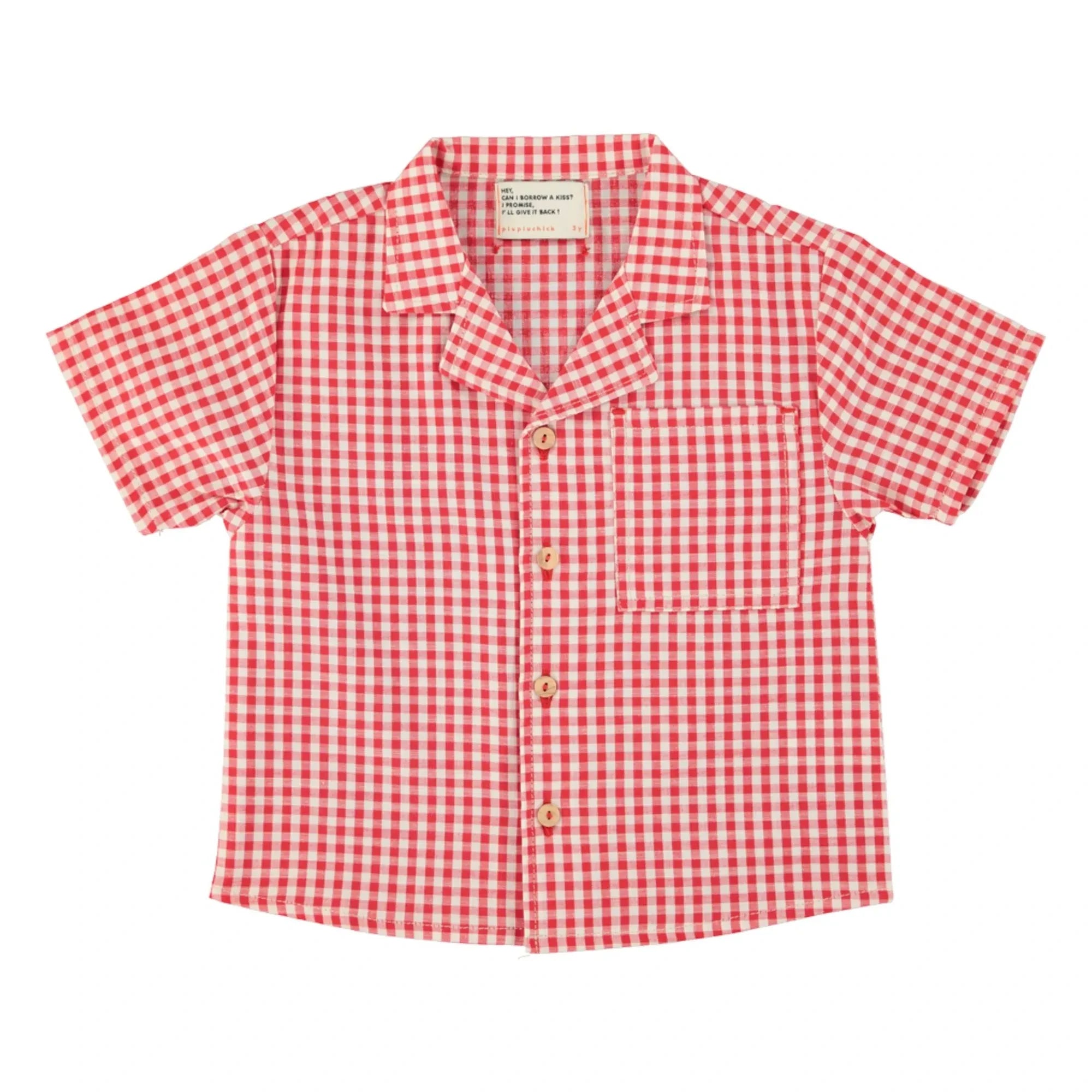 Piupiuchick - Camisa de cuadros de algodón orgánico | Rojo