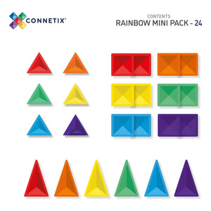 Connetix - Paquete mini - 24 piezas | Arcoíris