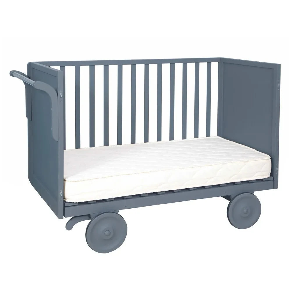 Laurette - Cuna con ruedas ajustable 60 x 120 cm | Gris medio
