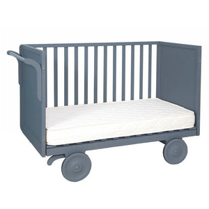 Laurette - Cuna con ruedas ajustable 60 x 120 cm | Gris medio