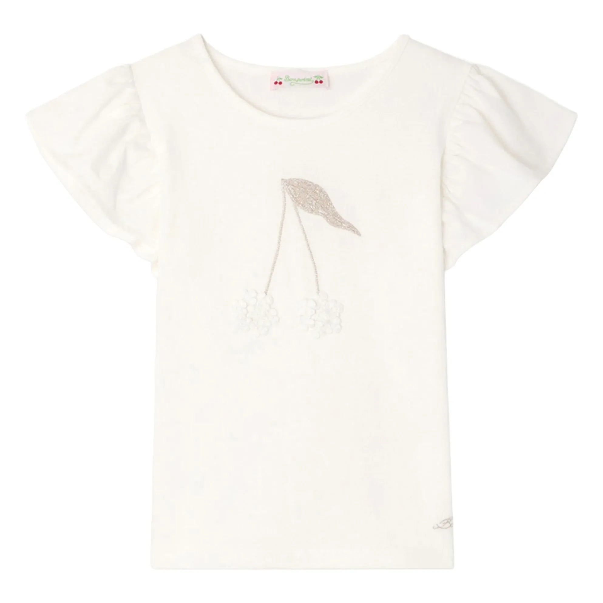 Bonpoint - Camiseta Emila de algodón orgánico con volantes | Blanco