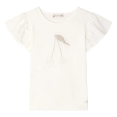 Bonpoint - Camiseta Emila de algodón orgánico con volantes | Blanco