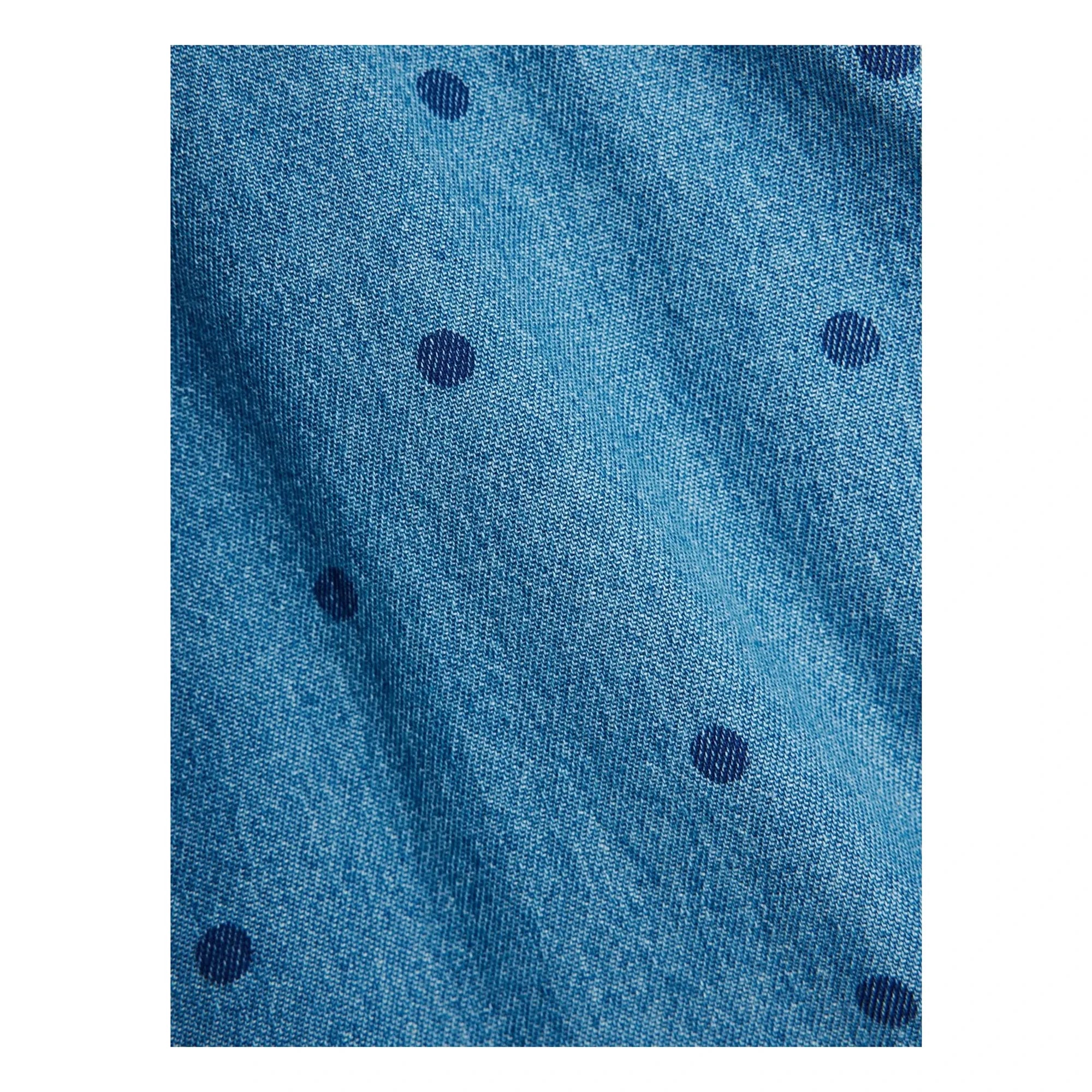 Mini Rodini - Vestido vaquero de lunares de algodón orgánico | Azul