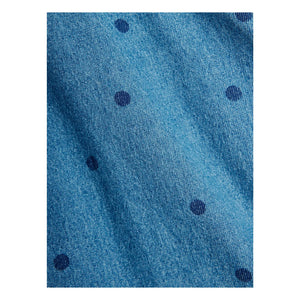 Mini Rodini - Vestido vaquero de lunares de algodón orgánico | Azul