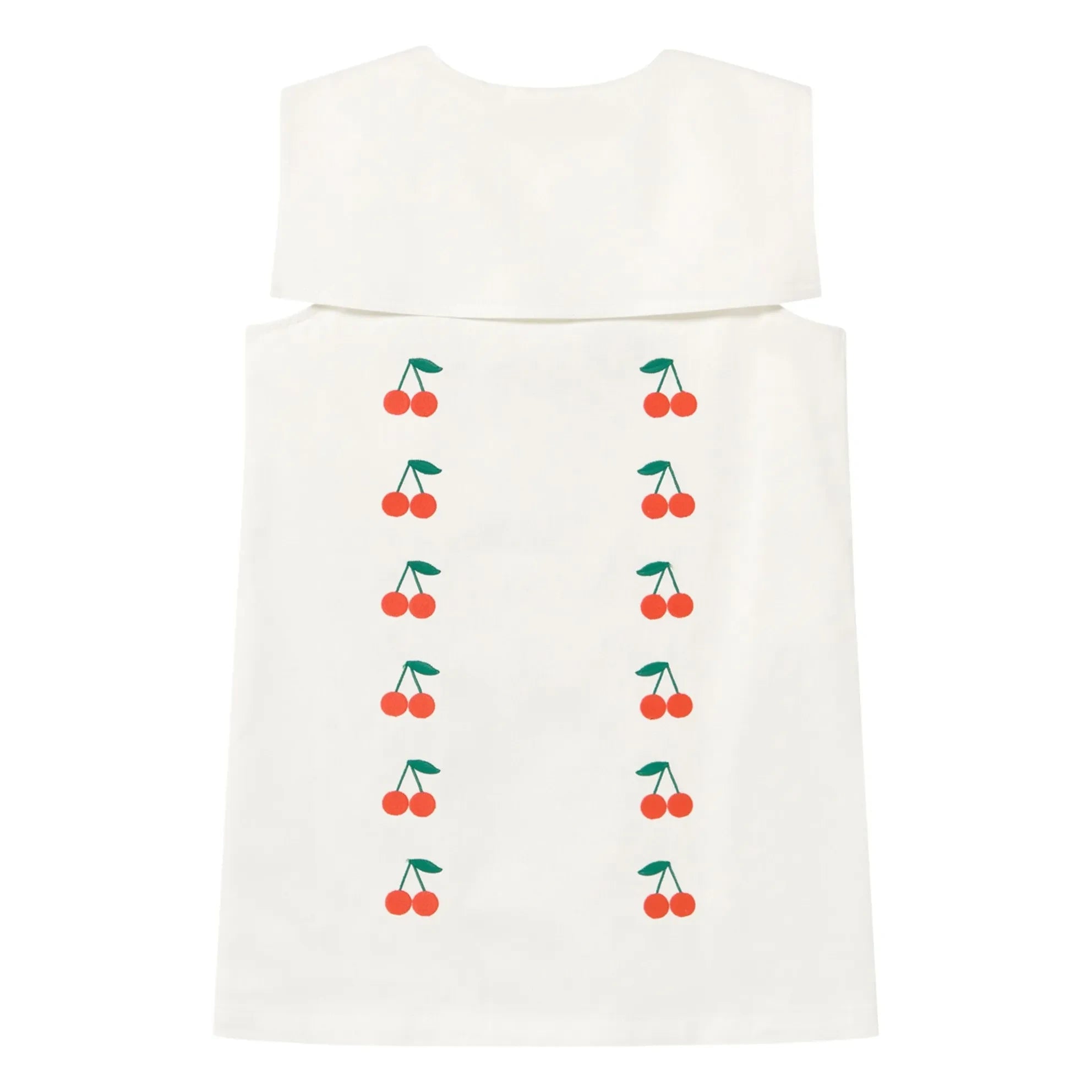 Tinycottons - Vestido con cuello de cerezas | Blanco