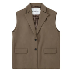 Cerrado - Blazer sin mangas | Caqui