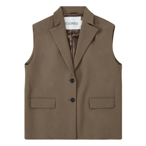 Cerrado - Blazer sin mangas | Caqui