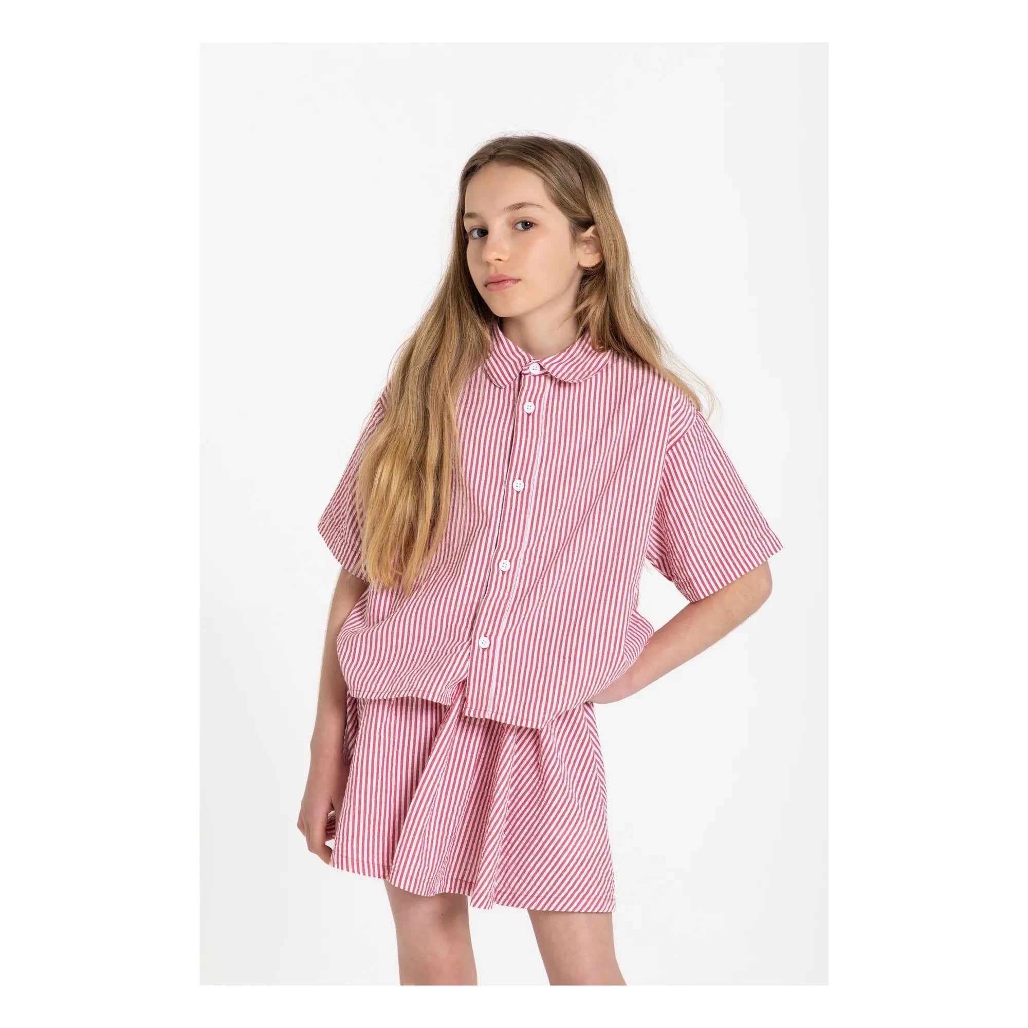 Smallable Kid - Falda Melody a rayas | Rojo cereza
