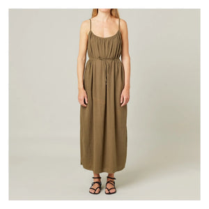 Maison Saint Julien - Vestido de gasa de algodón Palm Beach | Caqui