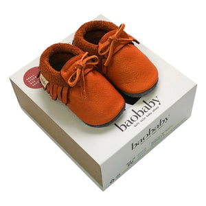 Baobaby - Pantuflas con Nudo y Flecos | Naranja