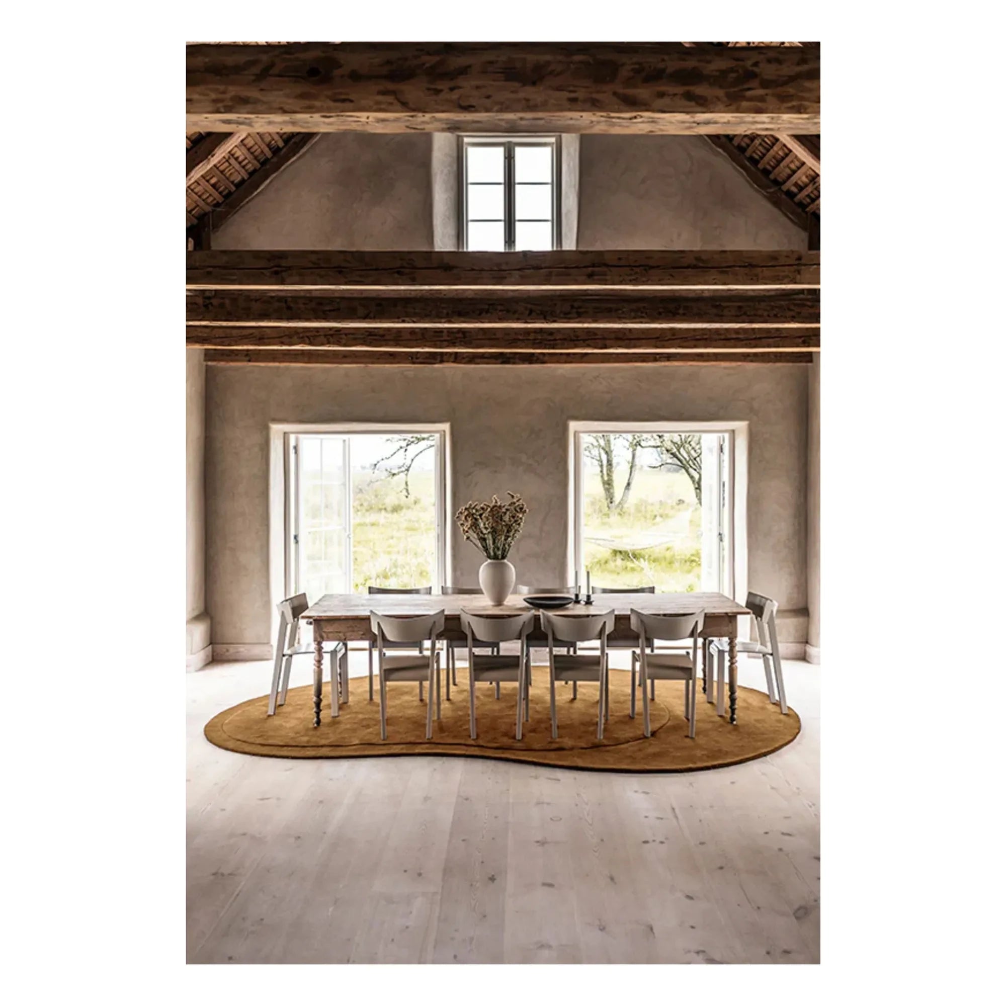 Layered - Alfombra de lana Residue | Ocre