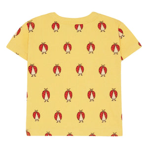 The Campamento - Camiseta Bebé de Algodón Orgánico Coccinelles | Amarillo