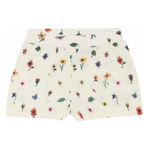 FUB - Pantalón corto de flores de malla extrafina de algodón orgánico | Crudo