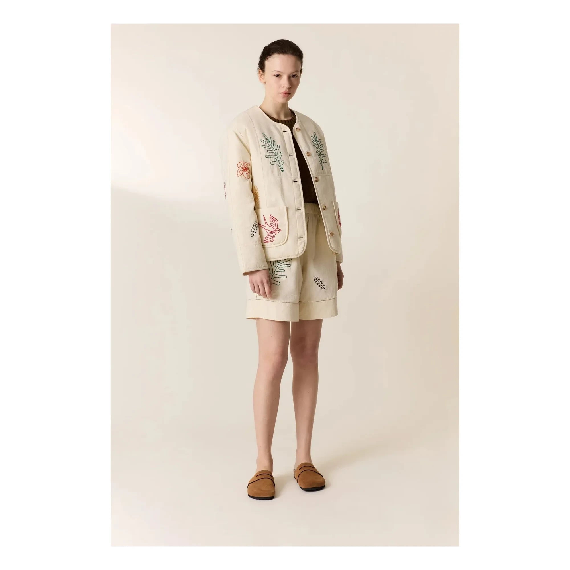 Leon & Harper - Chaqueta de algodón orgánico Viny | Blanca