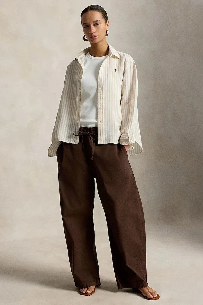 Polo Ralph Lauren Camisa de lino para mujer LINEN-LSL-BFS