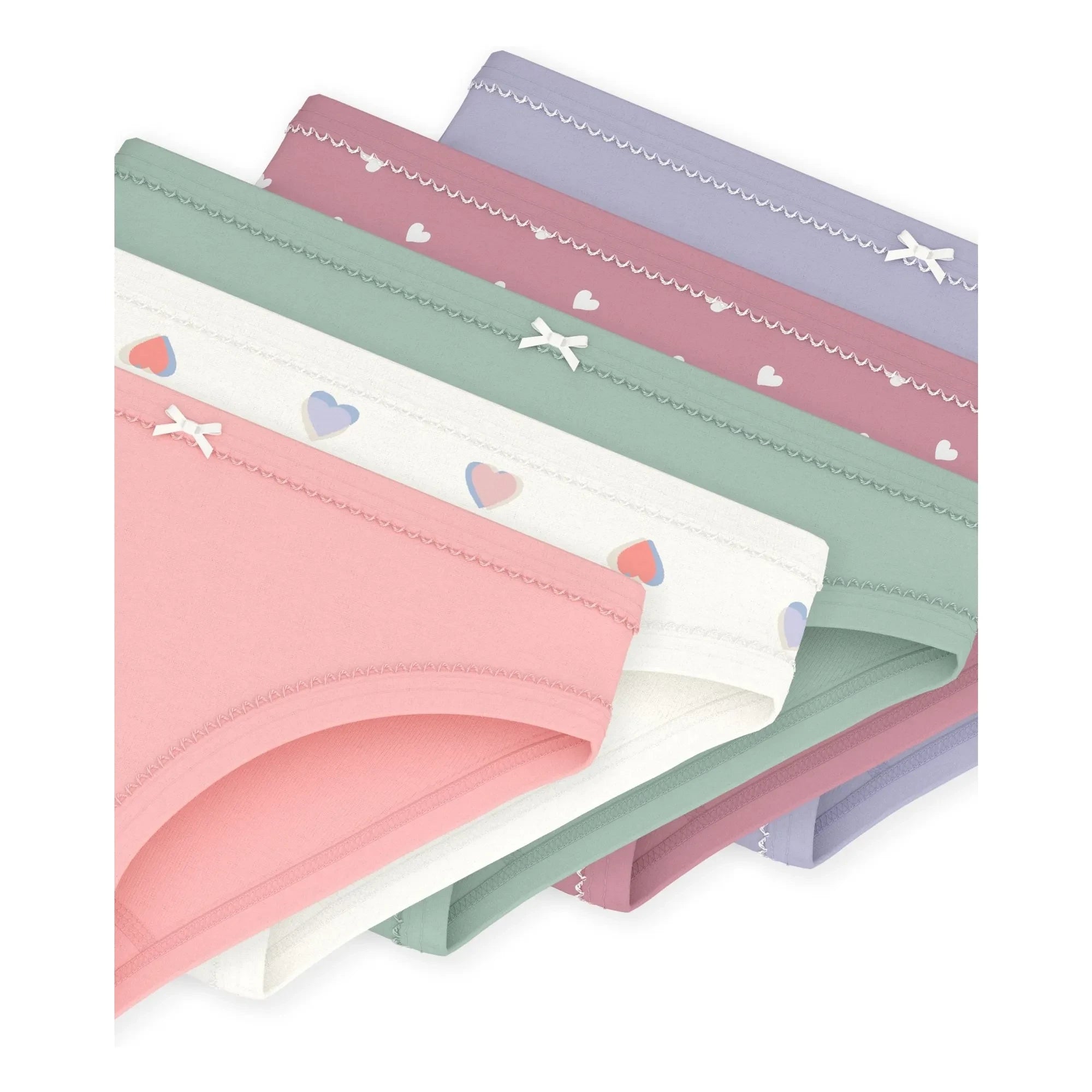 Petit Bateau - 5'li Organik Pamuk Kalp Külot Seti | Pembe