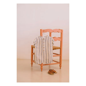 Studio Bohème - Mono Bebecito Rayas Algodón Orgánico | Azul claro