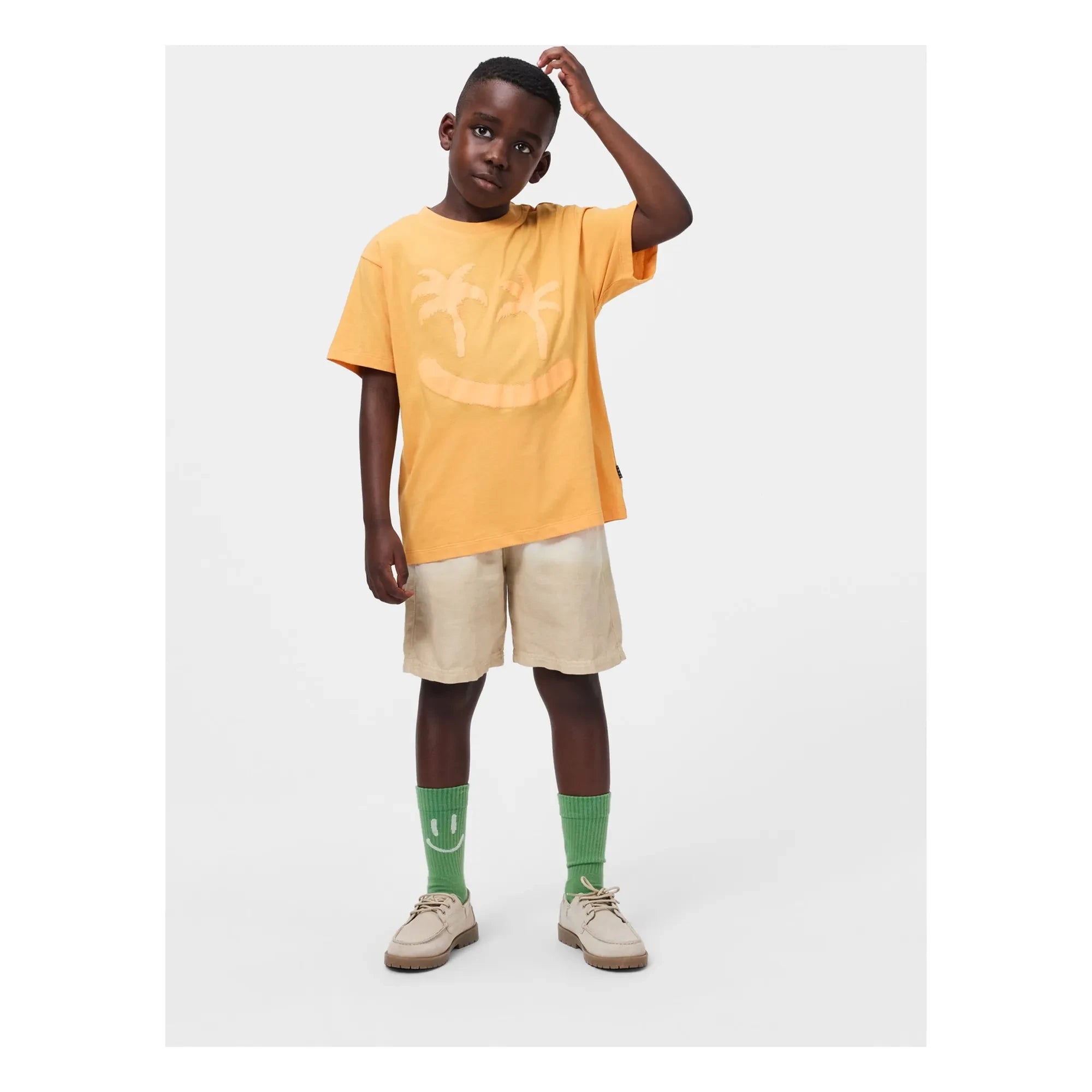 Molo - Riley Palm Smile Camiseta de algodón orgánico | Naranja