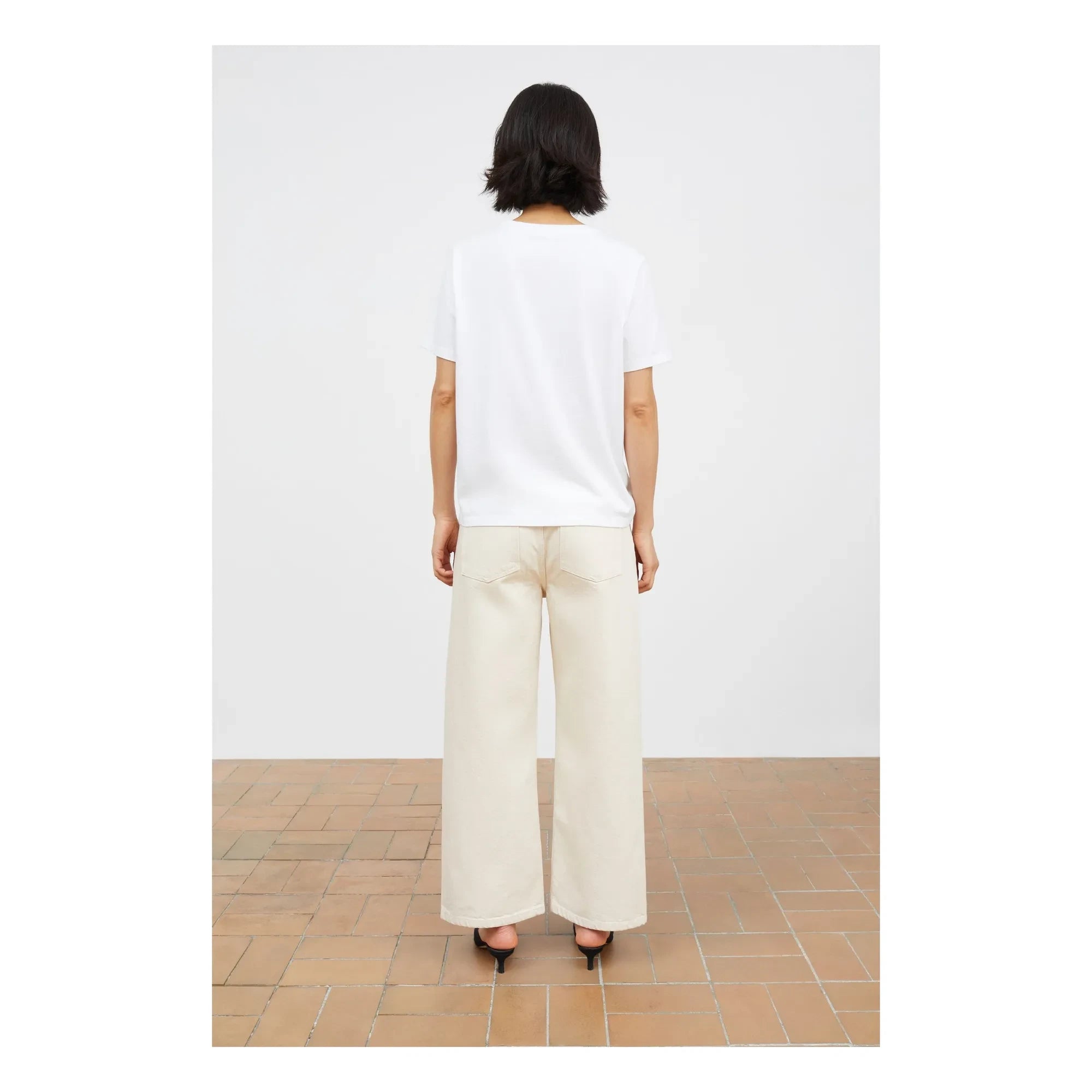 Skall Studio - Crop Taylor Organik Pamuk Kot Pantolon | Ecru