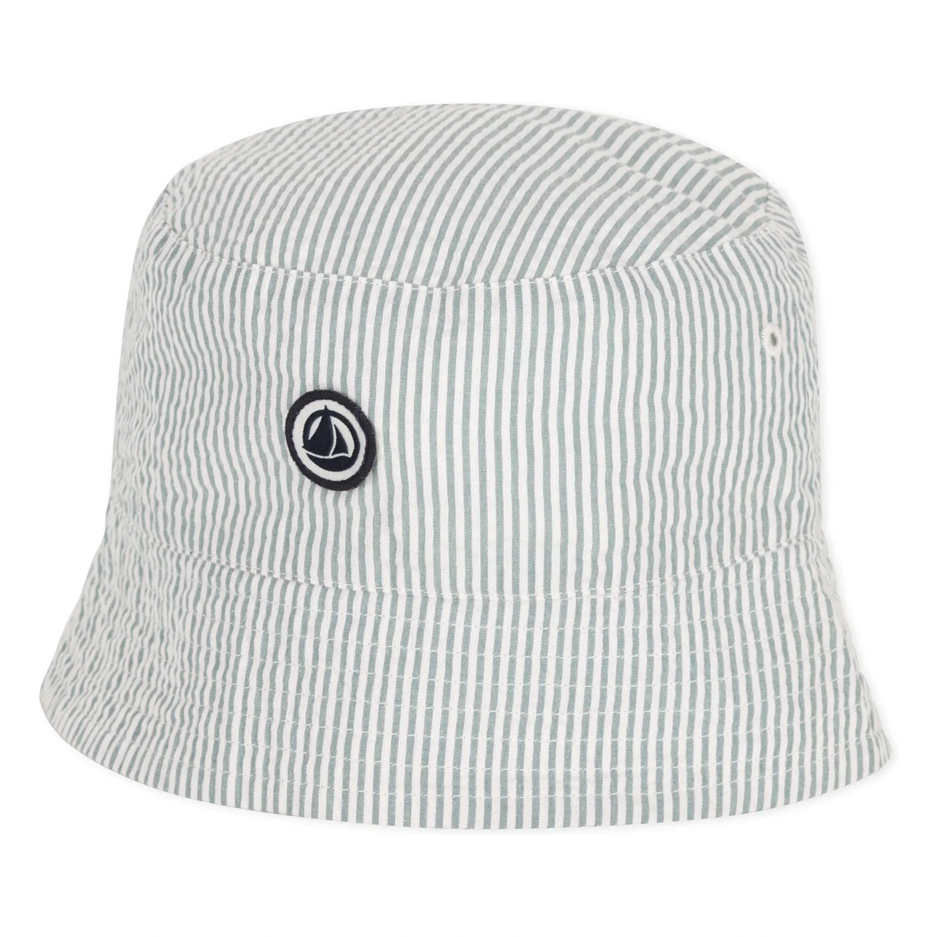 Petit Bateau - Sombrero bob a rayas de algodón orgánico | Verde