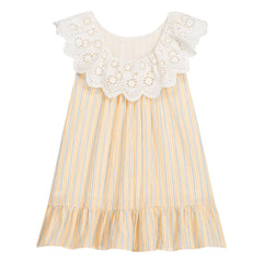 Louise Misha - Vestido de algodón orgánico a rayas Danya | Amarillo