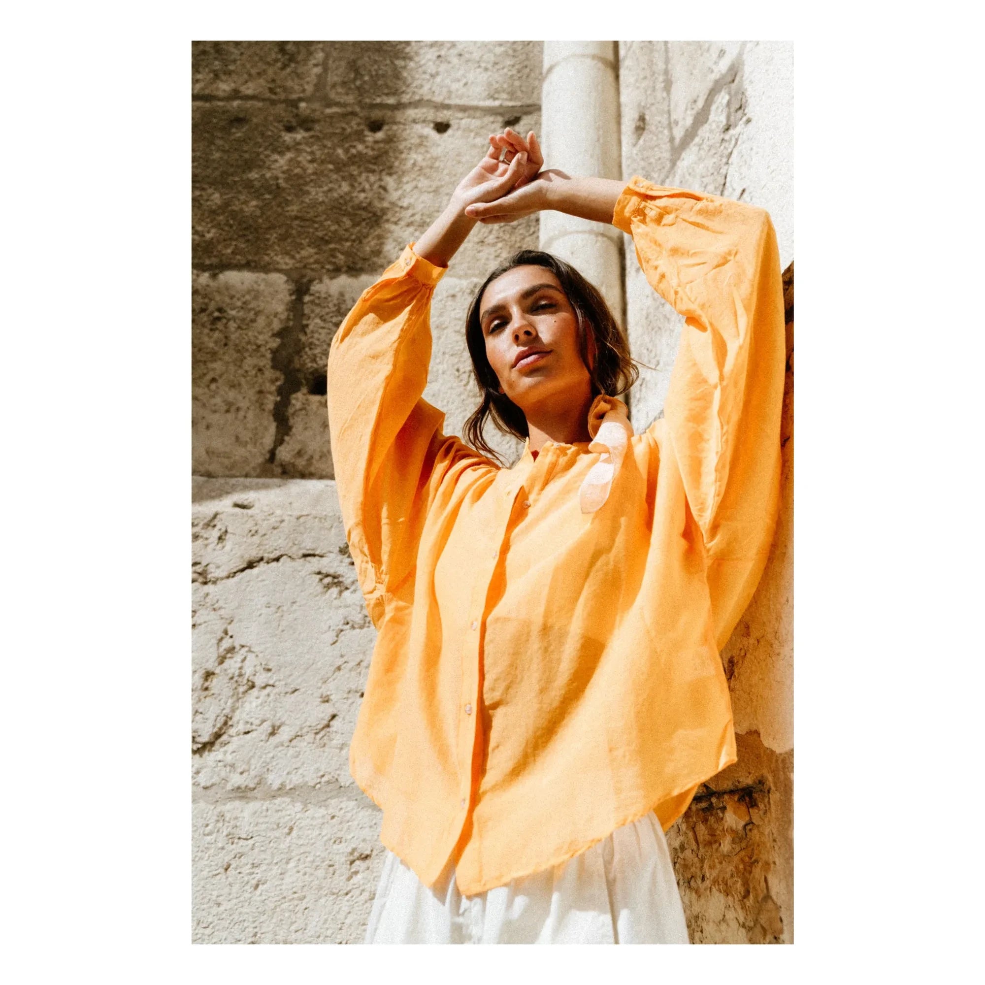 Sacrécoeur - Blusa Carla Aurora Poplin | Naranja
