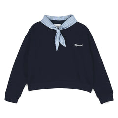 Mipounet - Sudadera con cuello anudado Florence | Azul marino