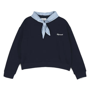 Mipounet - Sudadera con cuello anudado Florence | Azul marino