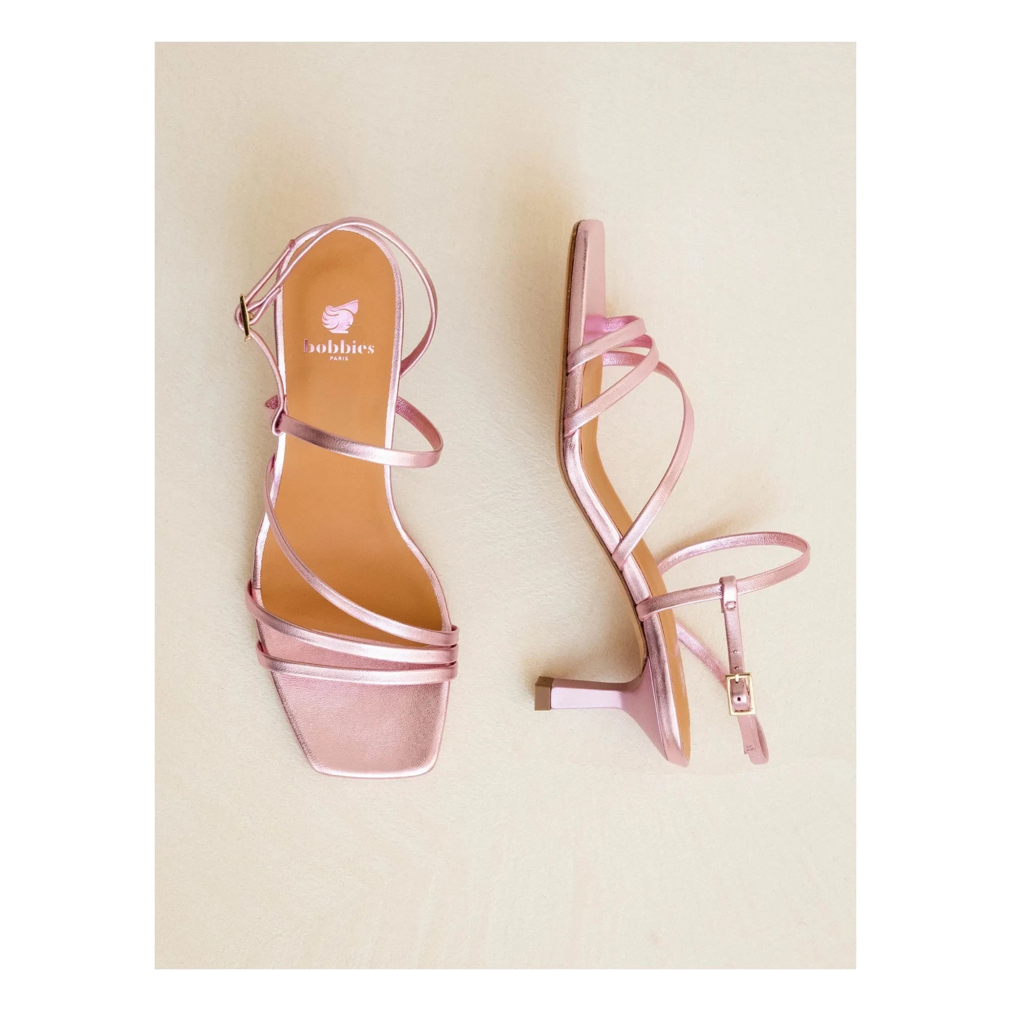 Bobbies - Sandalias de piel laminada Alix | Rosa