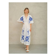 M.A.B.E. - Vestido bordado Laney | Azul