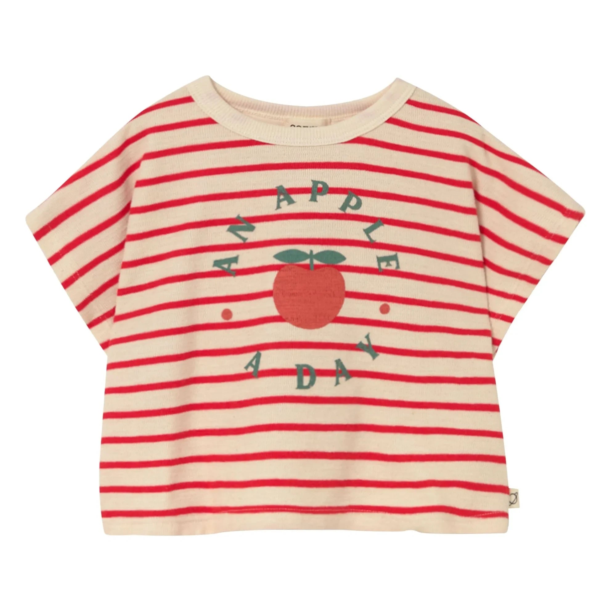 Cozmo - Camiseta de algodón orgánico a rayas Selva | Rojo