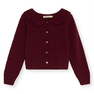 the new society - Luma Pointelle Cardigan | Burdeos