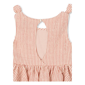 Konges Sløjd - Vestido de algodón orgánico a rayas Ellie | Rojo