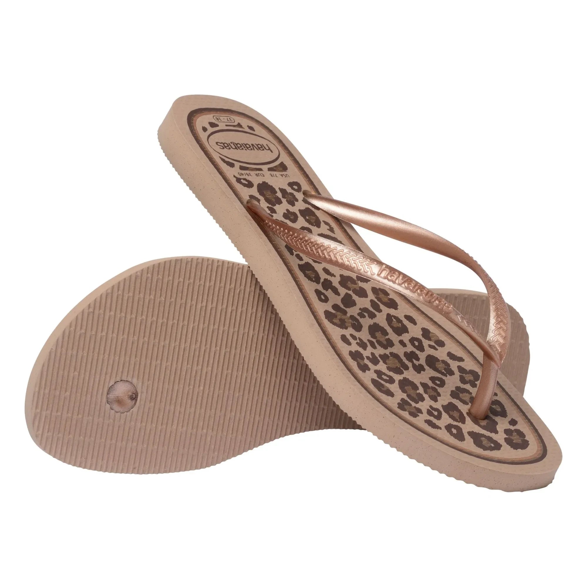 Havaianas - Chanclas Slim Animals | Rosa Oro