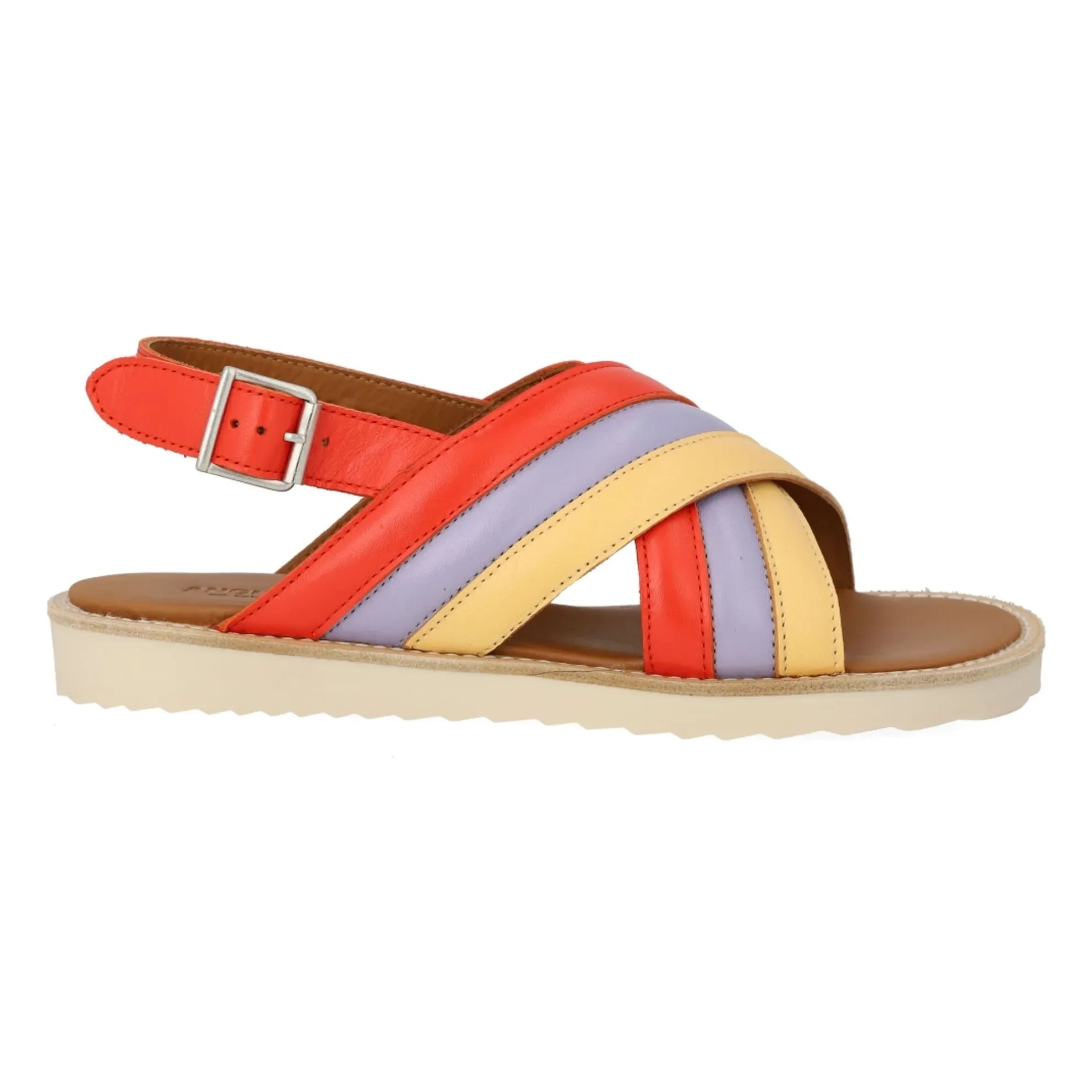 Angulus - Sandalias de tiras cruzadas con bloques de color | Amarillo pálido