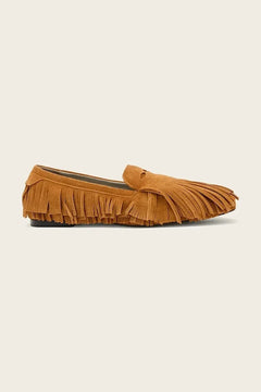 AllSaints mocasines de ante con flecos Sandy Fringe para mujer