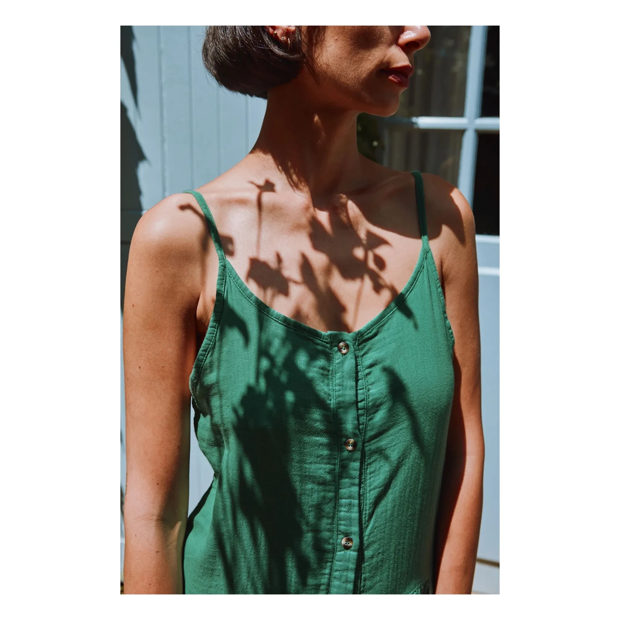 Poudre Organic - Vestido Celosie | Verde bosque