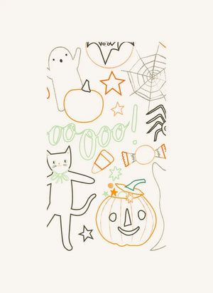 Meri Meri - Mantel de Pintura de Halloween | Blanco
