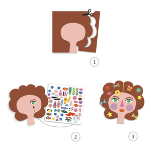 Djeco - Set de pegatinas de peluquería