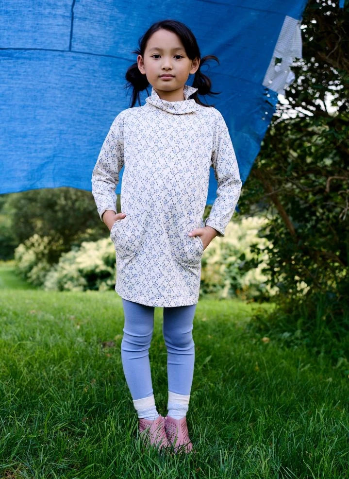 Soor Ploom - Vestido de Cuello Alto Parlor Trellis | Azul Pálido